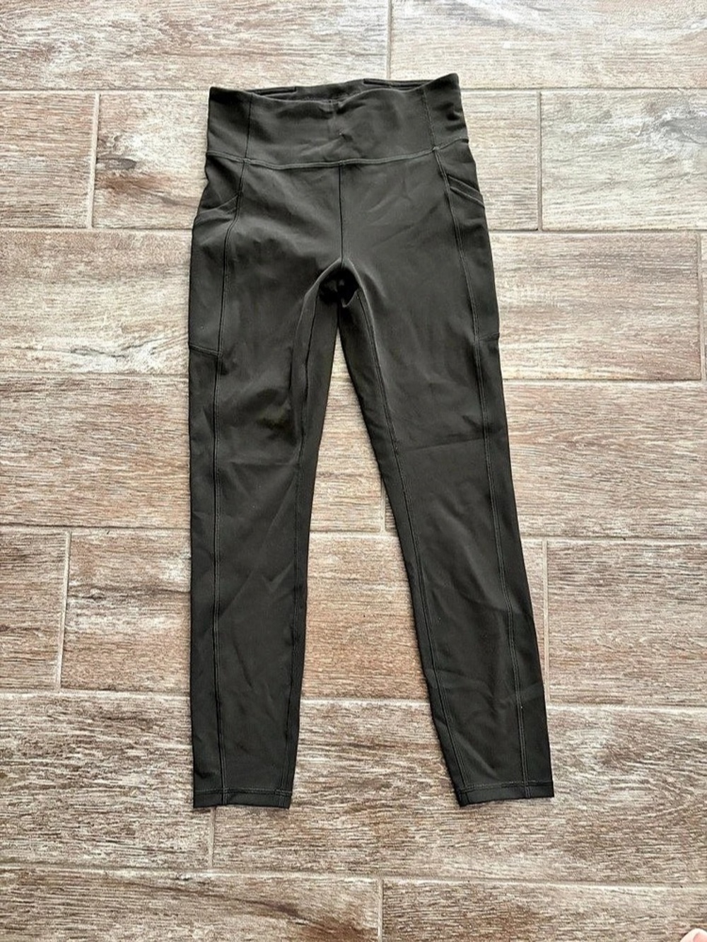 lululemon Fast and Free High-Rise Olive Leggings